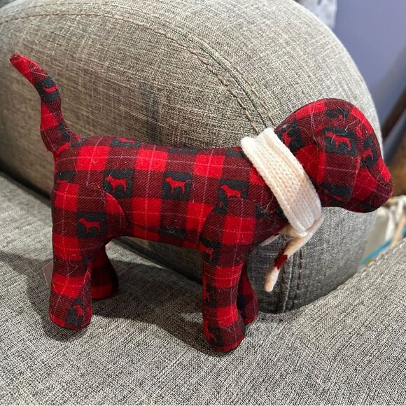 Victorias Secret PINK Plush Dog Buffalo Plaid - Picture 1 of 4